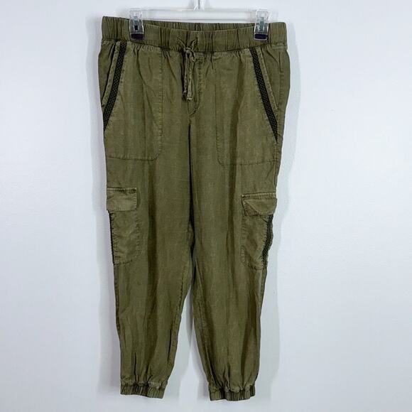 Cloth & Stone olive green chambray jogger pants size small - Picture 1 of 9